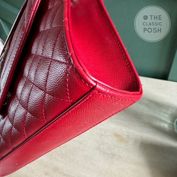 EUC Saint Laurent YSL Triquilt Medium Envelope Flap Pebbled Silver HW - Picture 9 of 13